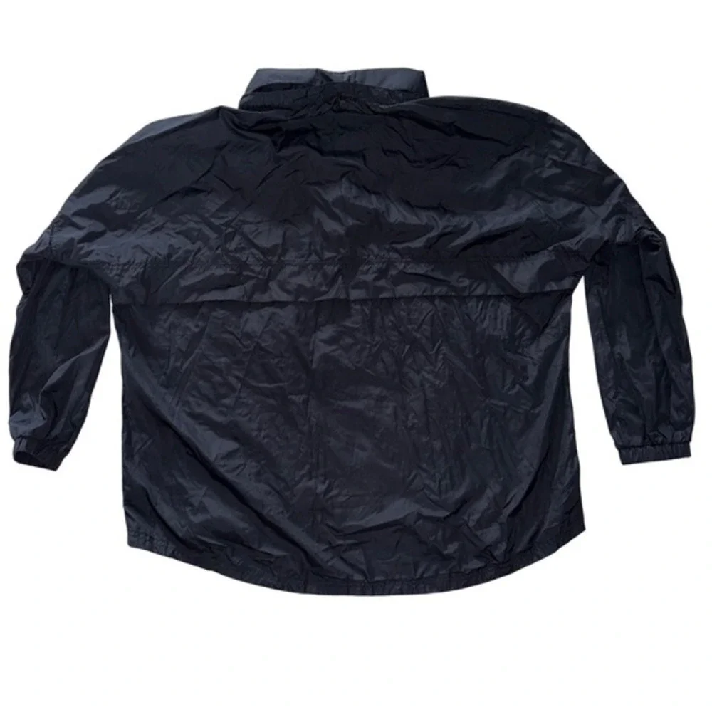 Lauren James Womens XXL Black Leopard Print Accent‎ Anorak Windbreaker Jacket